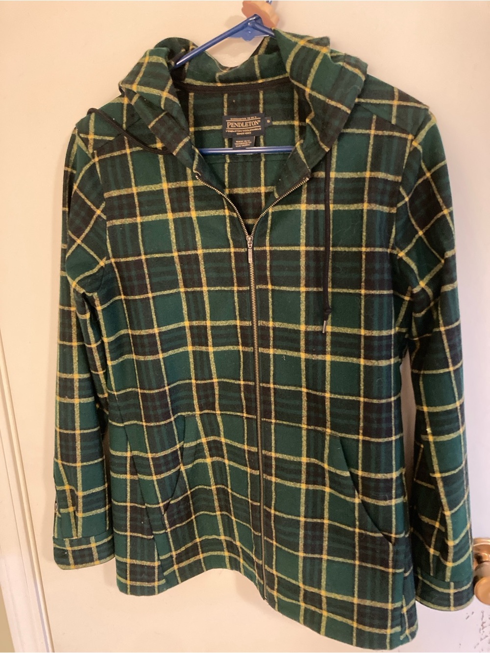 Pendleton Dark Green Plaid Wool Shirt Jacket - 100% Wool